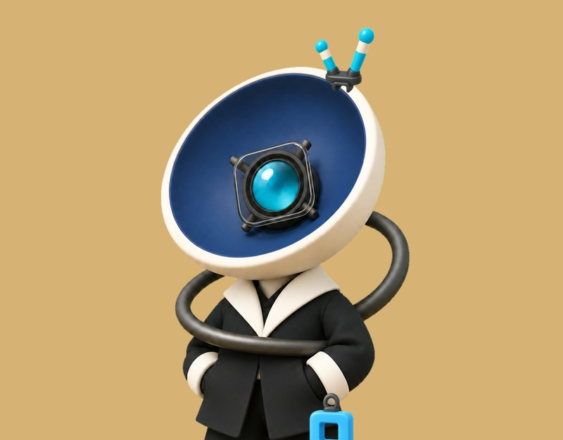 Dock Kid collectible with crown antenna holding a cyan key