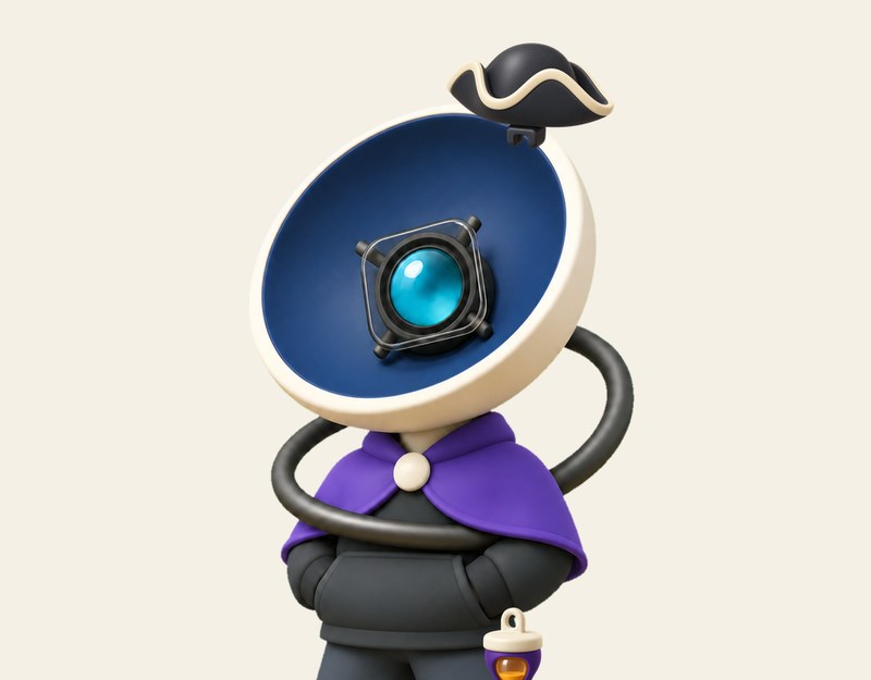 Dock Kid collectible with pirate tricorn holding an orange lantern